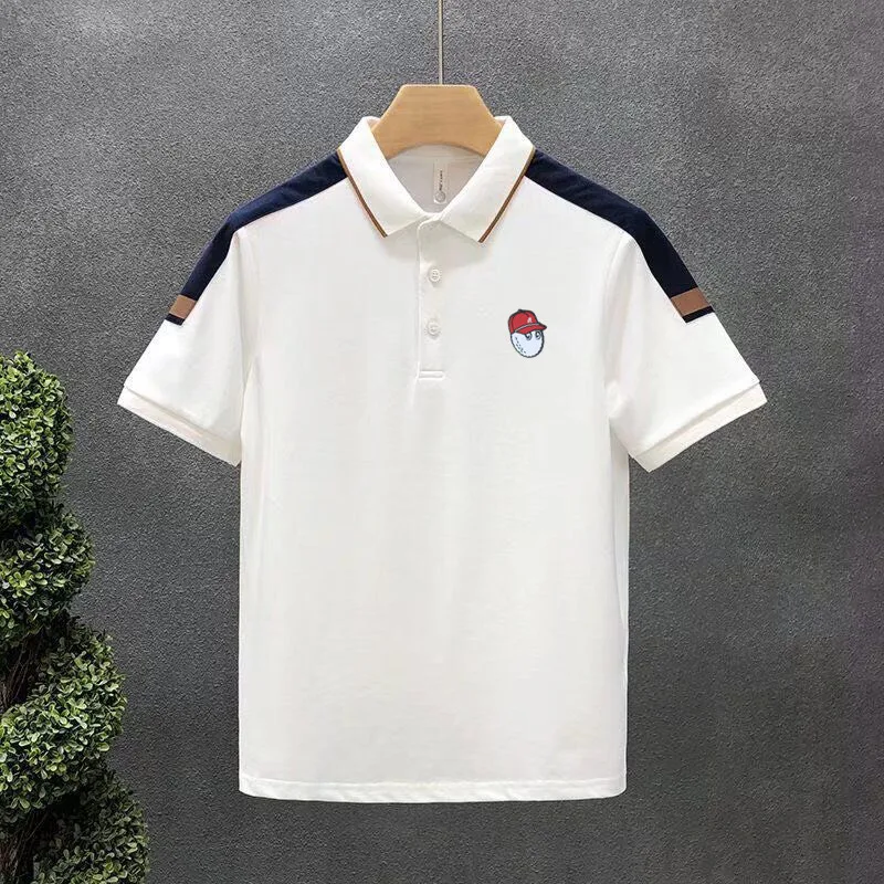 

Мужская одежда для гольфа 2023, летняя футболка для гольфа с коротким рукавом, одежда для гольфа с лошадью, Мужская футболка, длина рукава (см) материал