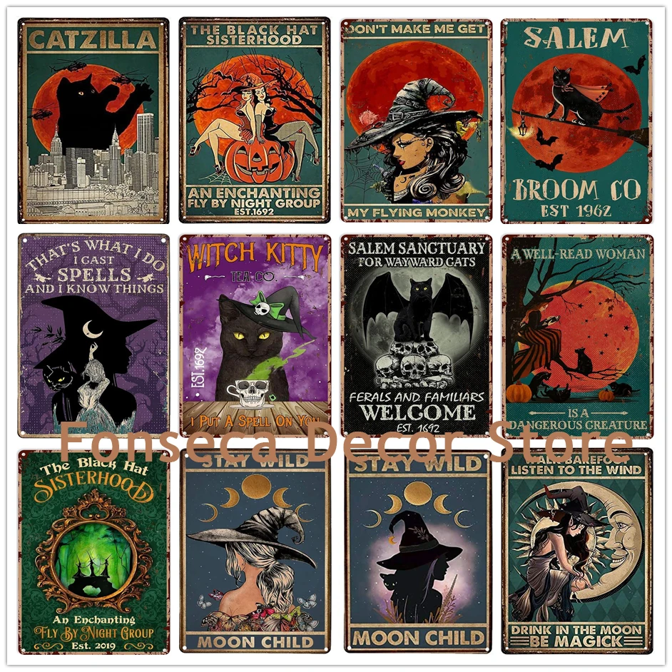 Декор Witchy Art, жестяная вывеска, Черный кот, ведьма, метла Салем, металлический знак, кошка, постер, Оловянная картина для дома, семейный подаро...
Декор Witchy Art, жестяная вывеска, Черный кот, ведьма, метла Салем, металлический знак, кошка, постер, Оловянная картина для дома, семейный подаро...