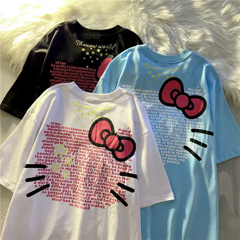 Мультяшный кавайный Sanrio с коротким рукавом милые Hellokittys летняя модная удобная одежда Аниме милый подарок на день рождения
Мультяшный кавайный Sanrio с коротким рукавом милые Hellokittys летняя модная удобная одежда Аниме милый подарок на день рождения