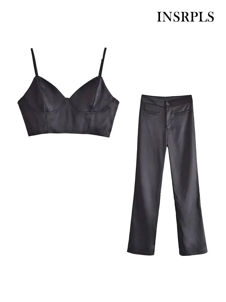 INSRPLS Women Fashion Backless Smocked Elastic Cropped Camis Tops And High Waist Zipper Fly Female Trousers Female Suits Mujer
INSRPLS Women Fashion Backless Smocked Elastic Cropped Camis Tops And High Waist Zipper Fly Female Trousers Female Suits Mujer