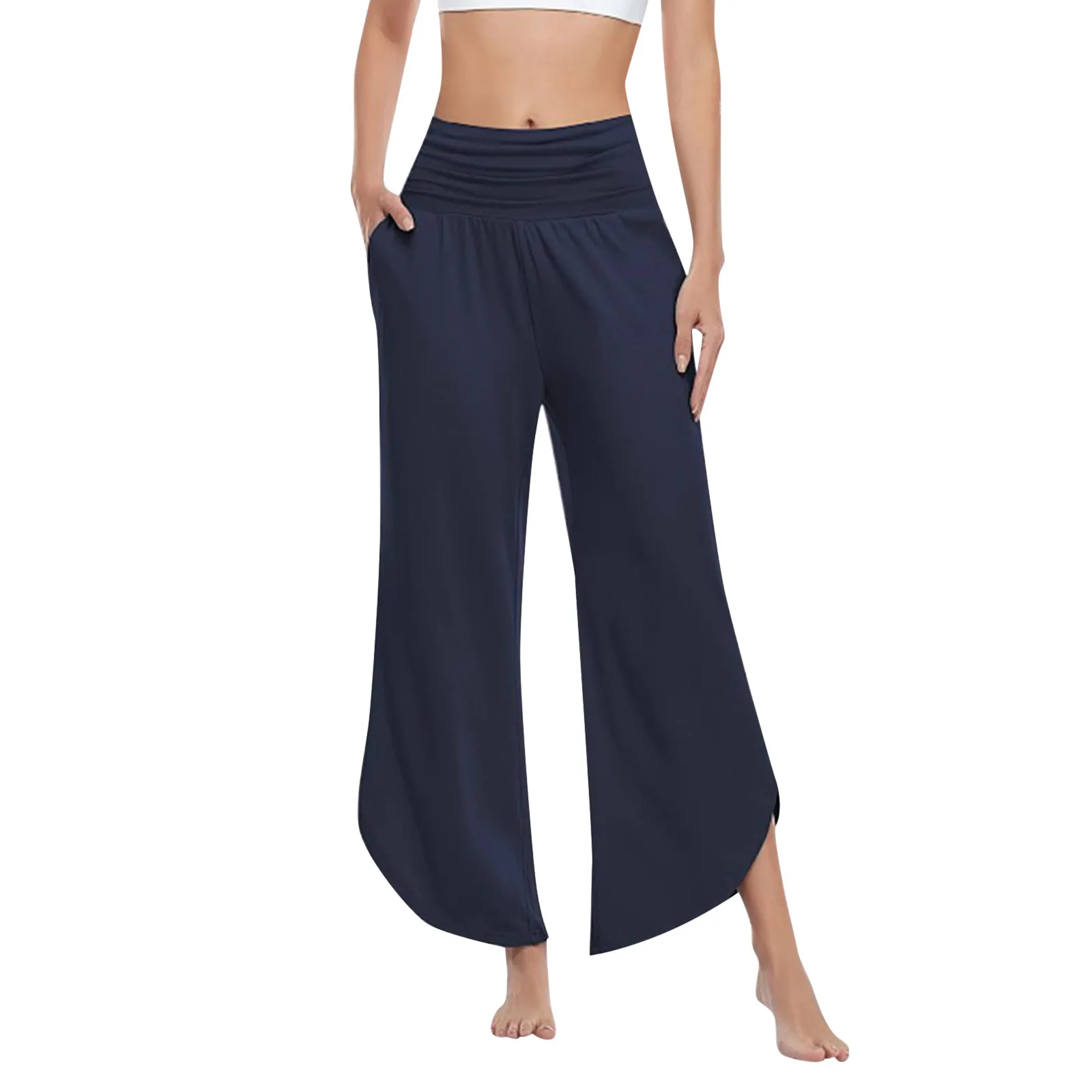 Women Pants Solid Color Belt Pocket Irregular Sports Casual Sport Running Vintage Pants Summer Wide Leg Trousers For Women 4
Women Pants Solid Color Belt Pocket Irregular Sports Casual Sport Running Vintage Pants Summer Wide Leg Trousers For Women 4