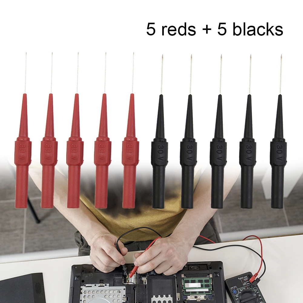 2/10pcs Insulation Piercing Needle Non-destructive Multimeter Test Probes Red/Black 30V For Banana Plug
2/10pcs Insulation Piercing Needle Non-destructive Multimeter Test Probes Red/Black 30V For Banana Plug