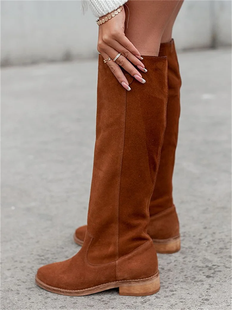 Women Boots Winter 2022 Designer Luxury Casual Low Heel Plus Size Women Shoes Faux Suede Classic Round Head Lady Knee High Boots 
Women Boots Winter 2022 Designer Luxury Casual Low Heel Plus Size Women Shoes Faux Suede Classic Round Head Lady Knee High Boots