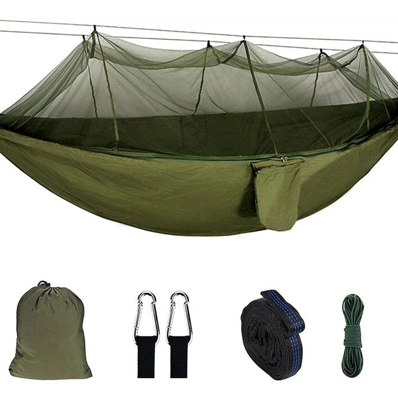 Double Camping Hammock With Tree Straps Portable Lightweight Nylon Parachute Outdoor Hammock With Net
Double Camping Hammock With Tree Straps Portable Lightweight Nylon Parachute Outdoor Hammock With Net