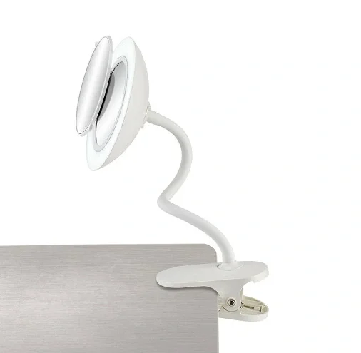 New clip mirror hose clamp type makeup mirror LED fill light wall mirror desktop double mirror
New clip mirror hose clamp type makeup mirror LED fill light wall mirror desktop double mirror