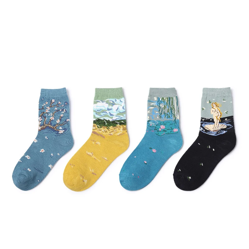 Spring Women's Socks Retro Art Abstract Oil Painting Series Personality Cotton Socks Spring Autumn New Women Funny Socks
Spring Women's Socks Retro Art Abstract Oil Painting Series Personality Cotton Socks Spring Autumn New Women Funny Socks