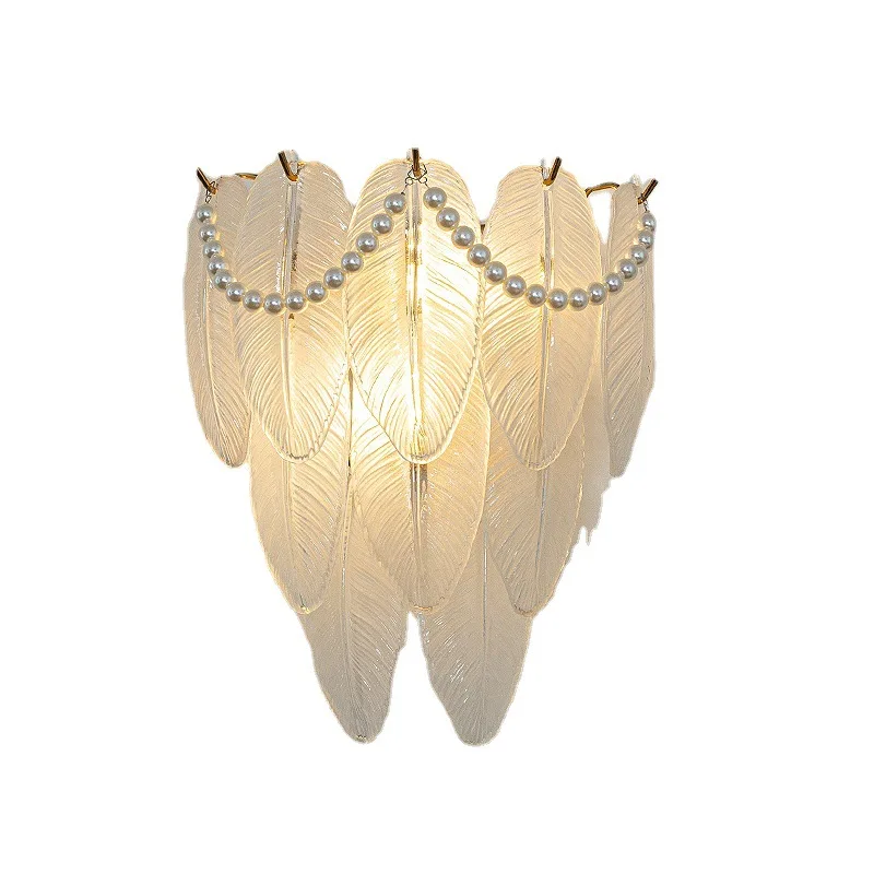 Pearl Chain Feather Leaf Shell Sun Flower Shaped Glass Light Fixture LED Wall Lamp Bedroom Night Luxury Home Decor Appliance
Pearl Chain Feather Leaf Shell Sun Flower Shaped Glass Light Fixture LED Wall Lamp Bedroom Night Luxury Home Decor Appliance