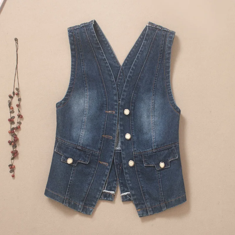 Vintage Dark Blue V Neck Denim Vest Women Waistcoat Casual Cowboy Sleeveless Jacket Coat Korean Slim Short Jeans Vests Female
Vintage Dark Blue V Neck Denim Vest Women Waistcoat Casual Cowboy Sleeveless Jacket Coat Korean Slim Short Jeans Vests Female