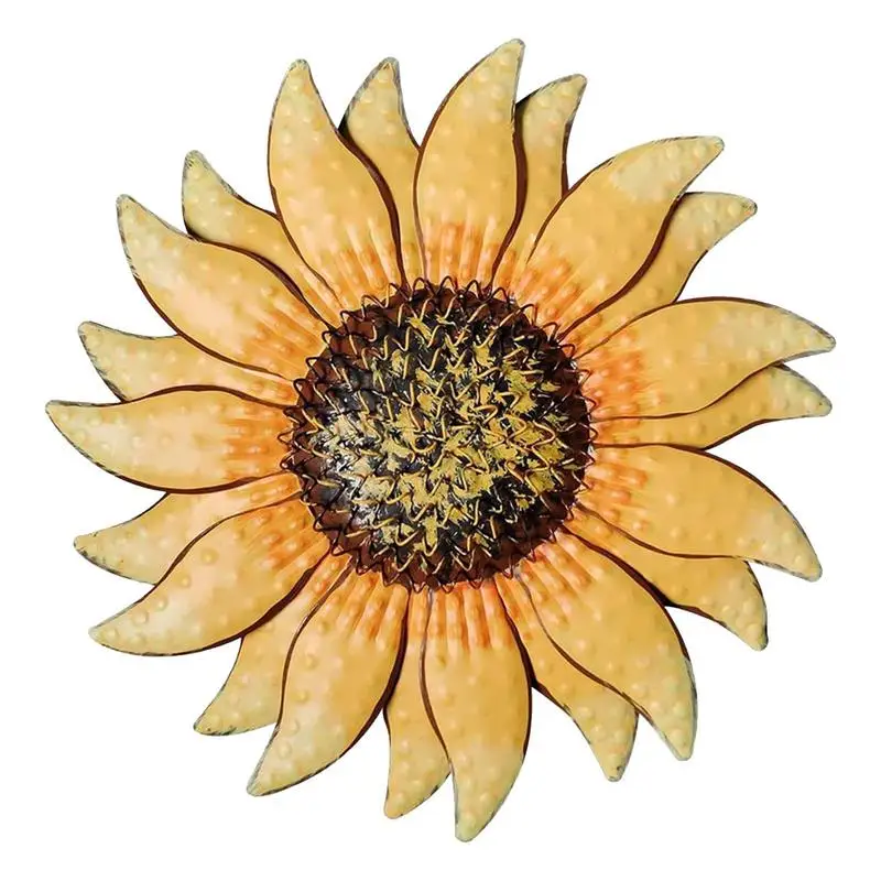 

Metal Flower Wall Art Fadeless Sunflower Decorations For Home 13in Sunflower Bathroom Decor For Patio Bathroom Office Living