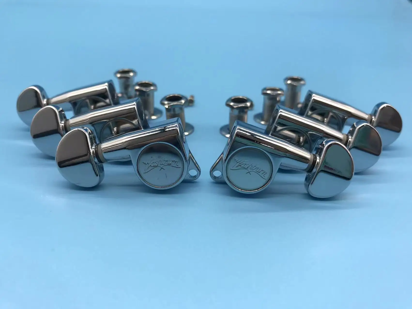 Genuine Washburn Machine head Tuners Pegs Chrome Color(3R+3L) Made in Korea 2 orders #N012
Genuine Washburn Machine head Tuners Pegs Chrome Color(3R+3L) Made in Korea 2 orders #N012