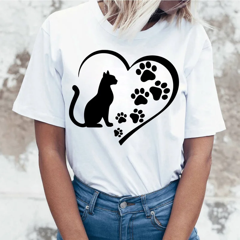 Funny Cat Paw Printed T-shirts For Women Summer Short Sleeve Round Neck Cute Loose T-shirt Creative Personalized Tops
Funny Cat Paw Printed T-shirts For Women Summer Short Sleeve Round Neck Cute Loose T-shirt Creative Personalized Tops