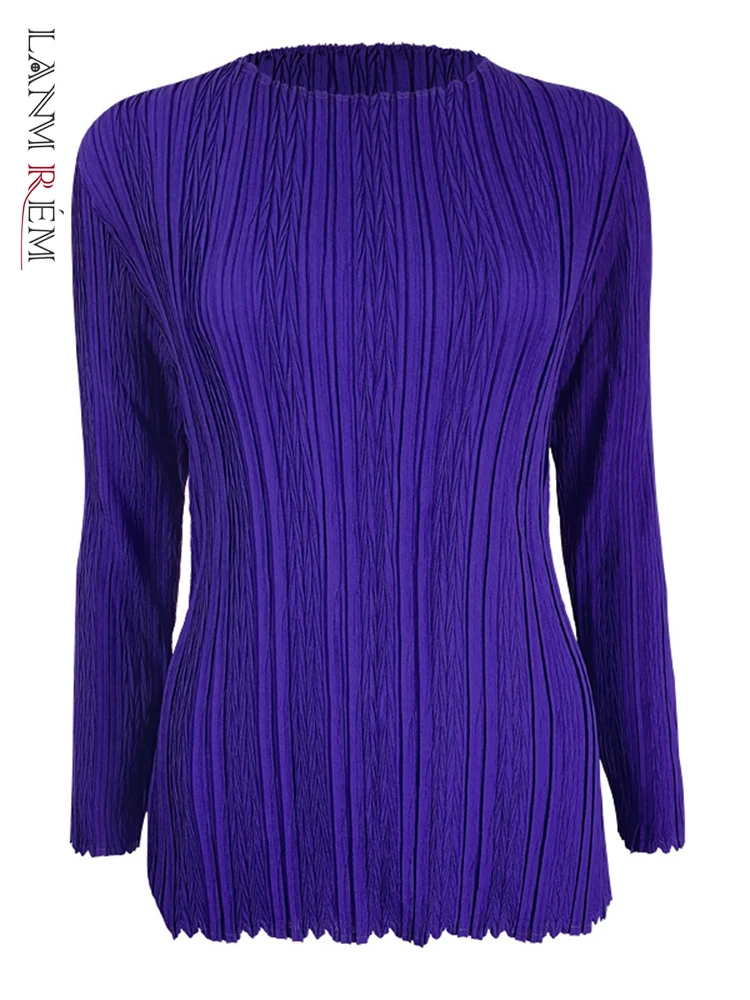 LANMREM Pleated Full Sleeve T-shirt For Women New Round Neck Slim Solid Color Tops Fashion 2022 Spring Women's Clothing 2N160
LANMREM Pleated Full Sleeve T-shirt For Women New Round Neck Slim Solid Color Tops Fashion 2022 Spring Women's Clothing 2N160
