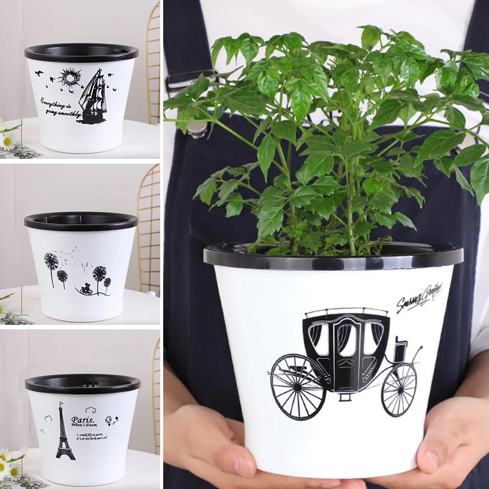 Cute Flower Pot Automatic Water Absorption Storage Round Double-layer Succulent Pots Planters For Plants Garden Decoration
Cute Flower Pot Automatic Water Absorption Storage Round Double-layer Succulent Pots Planters For Plants Garden Decoration