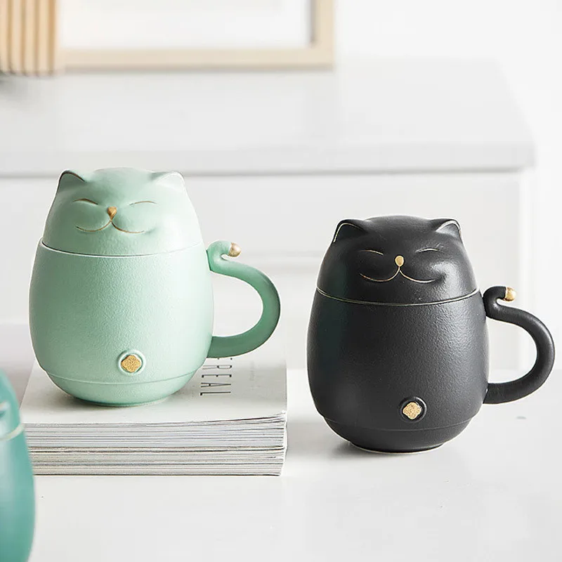 Lucky Cat Mug Tea Mug Creative Ceramic Cup With Cover Filter Office Water Cup Tea Separation Tea Cup
Lucky Cat Mug Tea Mug Creative Ceramic Cup With Cover Filter Office Water Cup Tea Separation Tea Cup