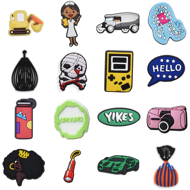 Single Sales PVC Shoes Charms Accessories Fit Croc Sandals Wristband Garden Clog Buckle Pins Decorations Boys Girls Party Gifts
Single Sales PVC Shoes Charms Accessories Fit Croc Sandals Wristband Garden Clog Buckle Pins Decorations Boys Girls Party Gifts