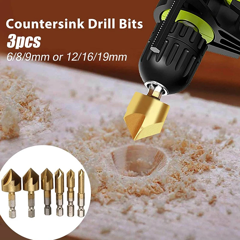3PCS Set 12/16/19mm Countersink Boring Drill Bit Set For Wood Metal Quick Change Drill Bit Tool Chamfer Drill Tool
3PCS Set 12/16/19mm Countersink Boring Drill Bit Set For Wood Metal Quick Change Drill Bit Tool Chamfer Drill Tool