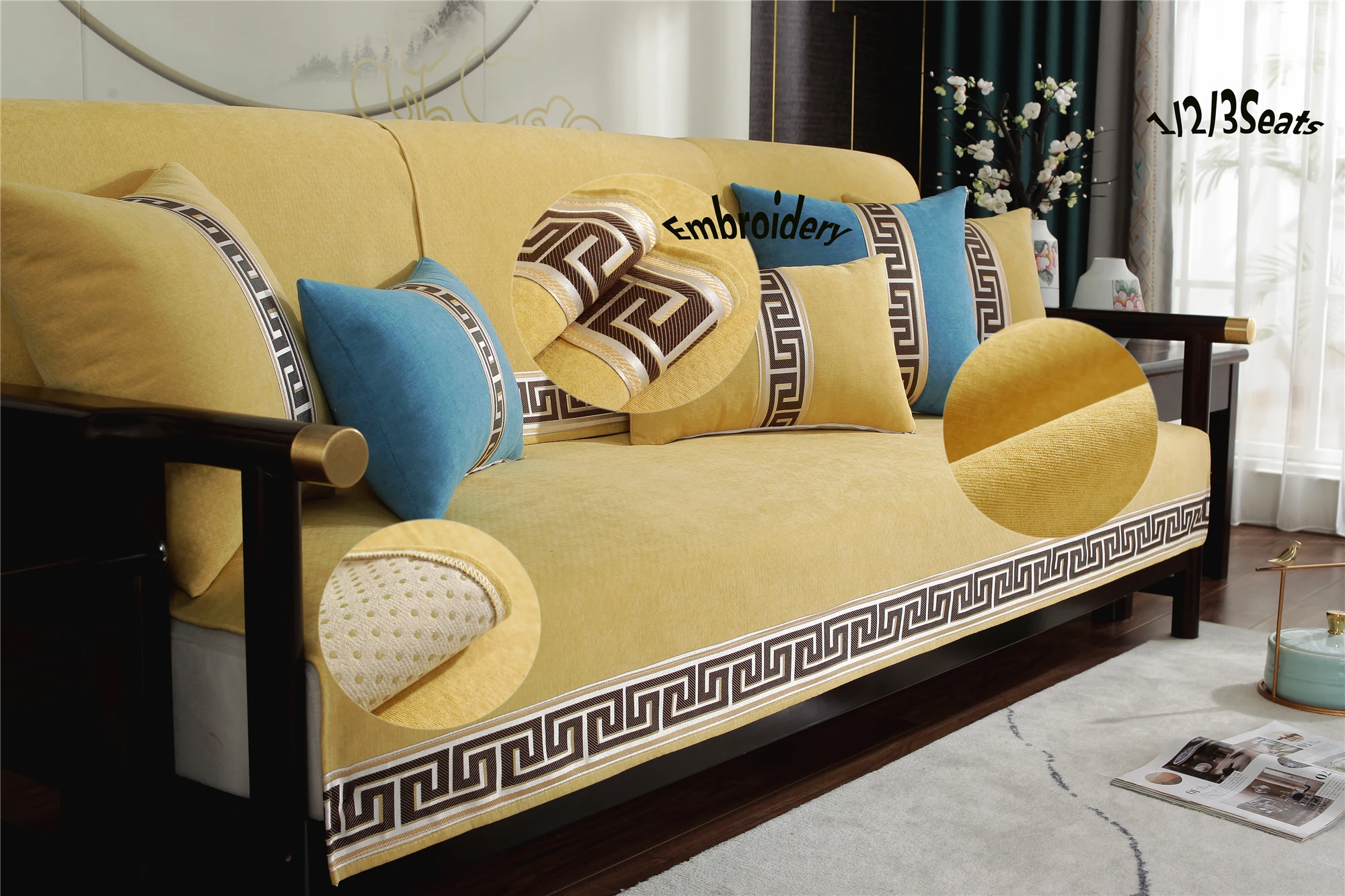 Chenille embroidered sofa cushion anti-skid living room sofa cover 1/2/3/4 sofa towel seat cushion solid color backrest cushion
Chenille embroidered sofa cushion anti-skid living room sofa cover 1/2/3/4 sofa towel seat cushion solid color backrest cushion