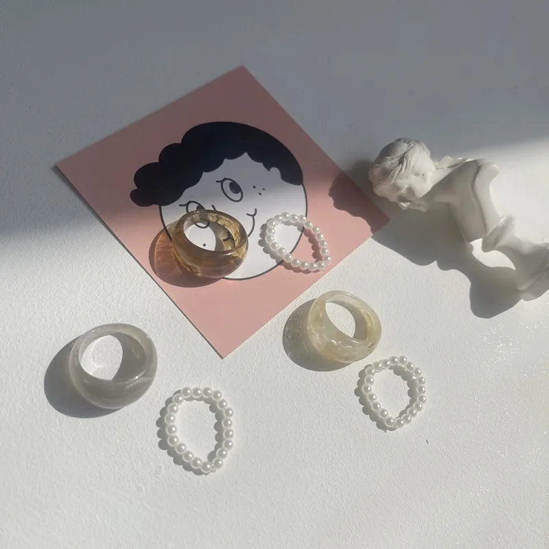 Gradient Beads Pearl Acrylic Ring Set Ring Gift Jewelry Women Wedding Finger Stacking Resin Plastic Korean Fashion Accessories
Gradient Beads Pearl Acrylic Ring Set Ring Gift Jewelry Women Wedding Finger Stacking Resin Plastic Korean Fashion Accessories