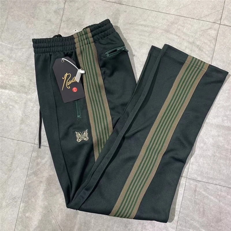 Green Stripe Needles Pants Men Women 1:1 High Quality AWGE Butterfly Embroidered Logo Needles Track Pants Trousers
Green Stripe Needles Pants Men Women 1:1 High Quality AWGE Butterfly Embroidered Logo Needles Track Pants Trousers