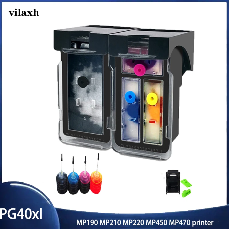 

Vilaxh 2pcs PG-40 PG40 CL41 чернильный картридж для принтера Canon Pixma MP140 MP150 MP160 MP180 MP190 MP210 MP220 MP450 MP470