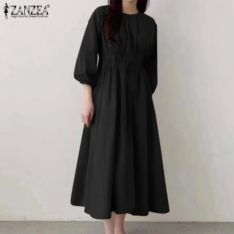 Fashion Women O Neck 3/4 Sleeve Dresses ZANZEA Spring Elegant OL Work Vestidos Robe Femme Sundress Kaftan Casual Mid-calf Dress
Fashion Women O Neck 3/4 Sleeve Dresses ZANZEA Spring Elegant OL Work Vestidos Robe Femme Sundress Kaftan Casual Mid-calf Dress