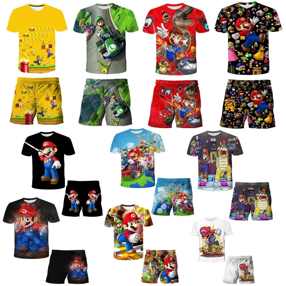 Новинка 2023, костюм в стиле Super Mario Bros с коротким рукавом, с принтом аниме Луиджи Дейзи Йоши, быстросохнущие шорты с коротким рукавом, Спортивный Повседневный костюм
Новинка 2023, костюм в стиле Super Mario Bros с коротким рукавом, с принтом аниме Луиджи Дейзи Йоши, быстросохнущие шорты с коротким рукавом, Спортивный Повседневный костюм