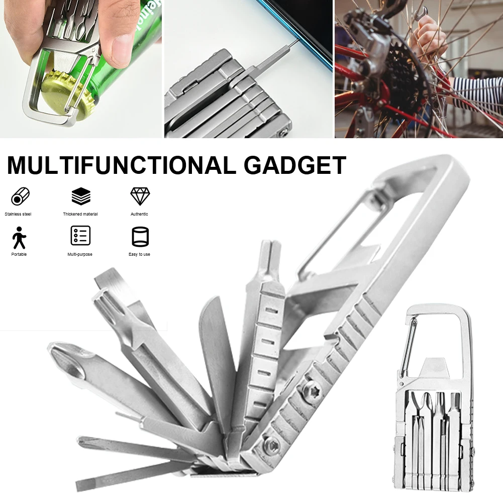 Portable Multitool 13 In 1 Stainless Steel Multi-functional Tool Screwdrivers Hex Wrench Bottle Opener Phone Stand Ejection Pin
Portable Multitool 13 In 1 Stainless Steel Multi-functional Tool Screwdrivers Hex Wrench Bottle Opener Phone Stand Ejection Pin