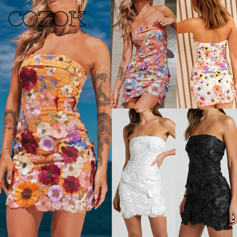 COZOK Women 3D stereo Printed Dress 2023 Summer Elegant Fashion Women Strapless Embroidery Bag Hip Sexy Dress Ladie Formal Dress
COZOK Women 3D stereo Printed Dress 2023 Summer Elegant Fashion Women Strapless Embroidery Bag Hip Sexy Dress Ladie Formal Dress
