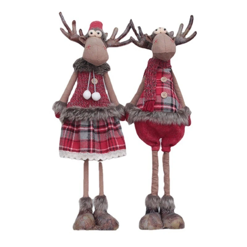 

Выдвижные рождественские украшения, стоячий Телескопический олень на длинных ножках для кукол, игрушка для дома, Рождественский Декор, новогодние подарки для K