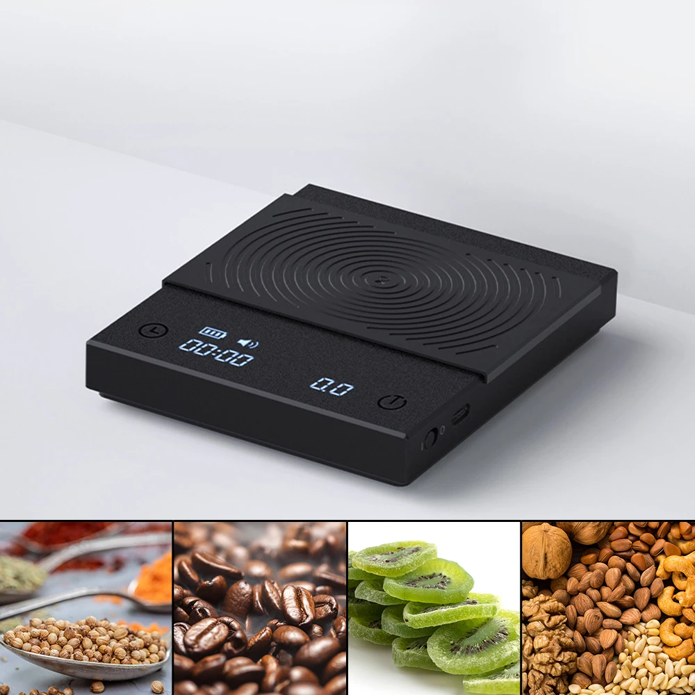 Espresso Kitchen Scale With Auto Timer 0.1g / 2kg USB Charging Kitchen Accessories Black Mirror Electronic Coffee Scale
Espresso Kitchen Scale With Auto Timer 0.1g / 2kg USB Charging Kitchen Accessories Black Mirror Electronic Coffee Scale