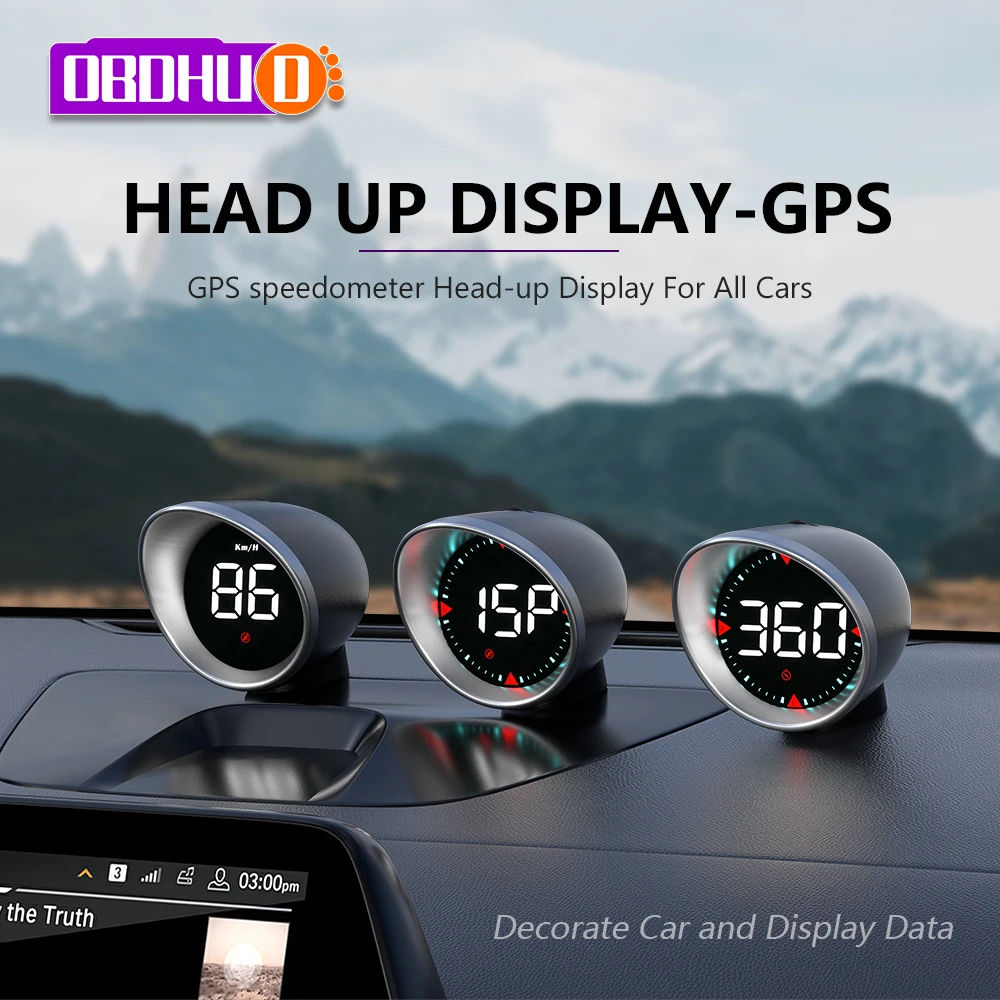 Умный Цифровой измеритель скорости OBDHUD G5 GPS HUD пробега по Автомобильный дисплей с