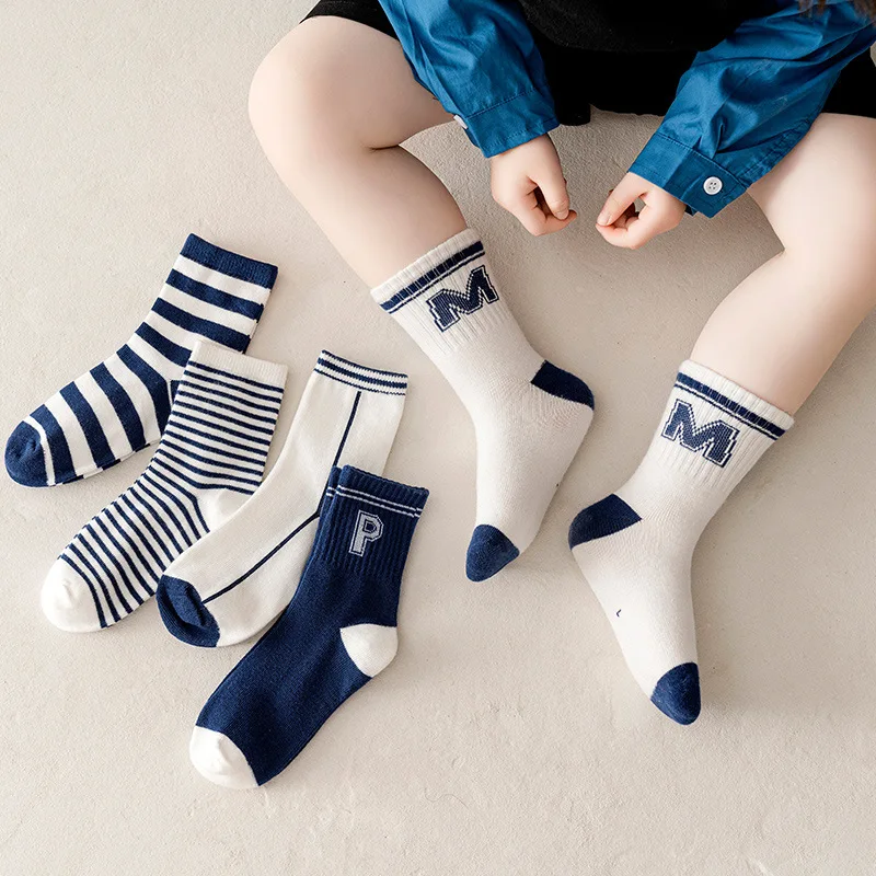 1-12T 5 Pairs/lot Fasion Stripe Children's Socks Boys Girl Combed Cotton Autumn Breathable Baby Socks Letter P Print Kids Socks
1-12T 5 Pairs/lot Fasion Stripe Children's Socks Boys Girl Combed Cotton Autumn Breathable Baby Socks Letter P Print Kids Socks