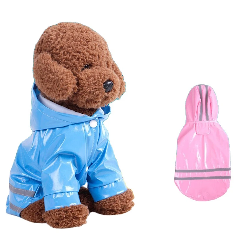 

New Cutie Pet Dog Raincoat Waterproof Coats Lightweight Rain Jacket Breathable Hooded Rainwear with Safety Reflective Stripes