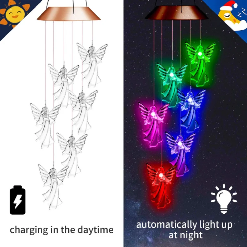 Outdoor solar wind chime light angel colorful gradient courtyard Christmas string holiday birthday gift
Outdoor solar wind chime light angel colorful gradient courtyard Christmas string holiday birthday gift