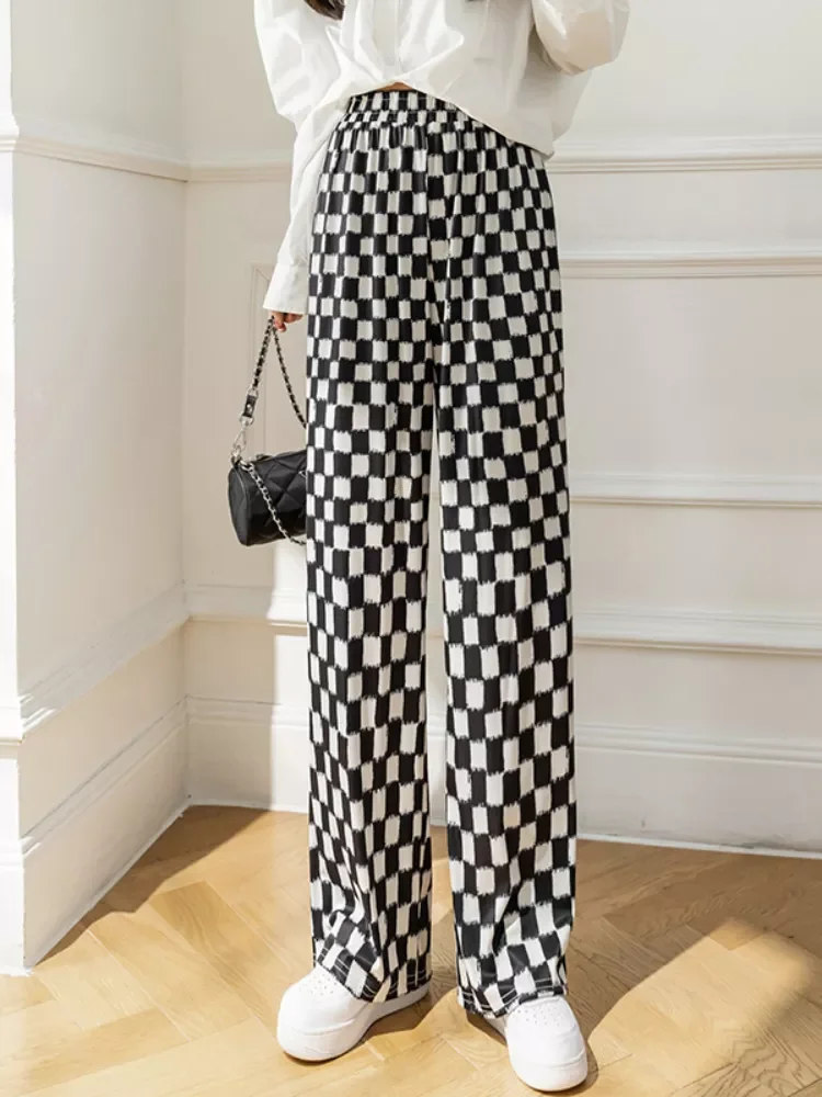 2022NEW Waist Women Wide Leg Pant 2022 Spring Summer Woman Houndstooth Long Trousers Loose Straght Woman Casual Summer Long Pant
2022NEW Waist Women Wide Leg Pant 2022 Spring Summer Woman Houndstooth Long Trousers Loose Straght Woman Casual Summer Long Pant