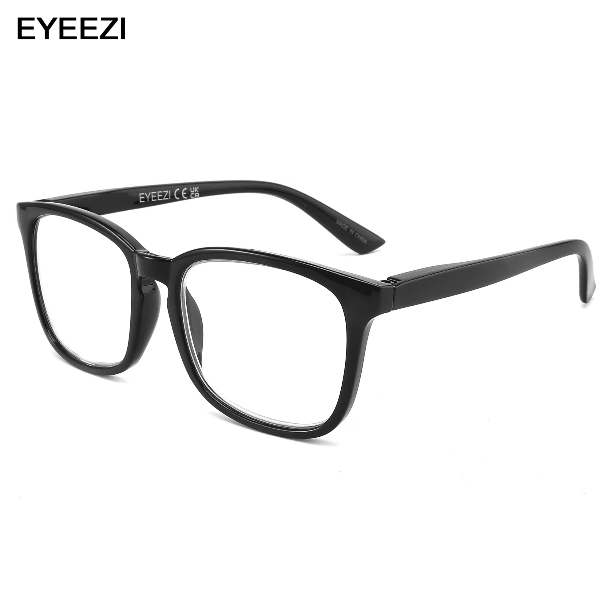 

EYEEZI Stylish Blue Light Reading Glasses for Women Men Square Spring Hinge Computer Magnifier Diopter Presbyopic Glasses UV400