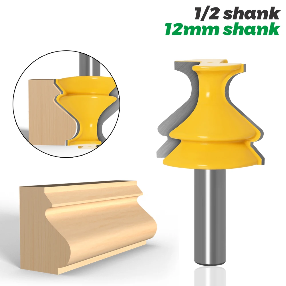 1pcs 12mm 1/2 inch Shank Architectural Molding Handrail Router Bits Set Casing Base CNC Line Woodworking Cutters Face Mill
1pcs 12mm 1/2 inch Shank Architectural Molding Handrail Router Bits Set Casing Base CNC Line Woodworking Cutters Face Mill