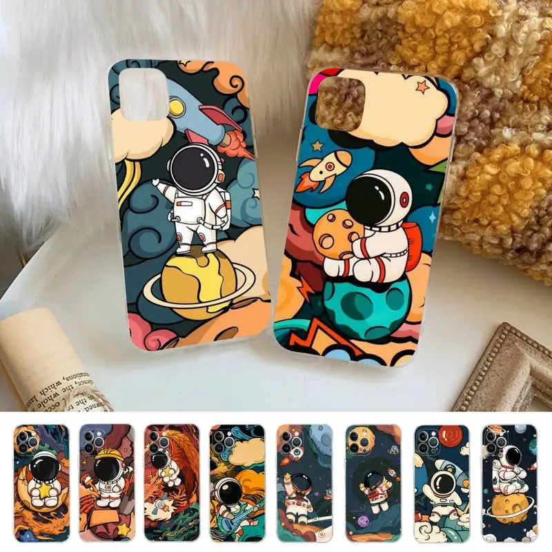 Cute Astronaut Phone Case For iPhone 13 14 Pro Max XS XR 12 11 Pro 13 Mini 6 7 8 Plus Clear Back Cover Capa
Cute Astronaut Phone Case For iPhone 13 14 Pro Max XS XR 12 11 Pro 13 Mini 6 7 8 Plus Clear Back Cover Capa