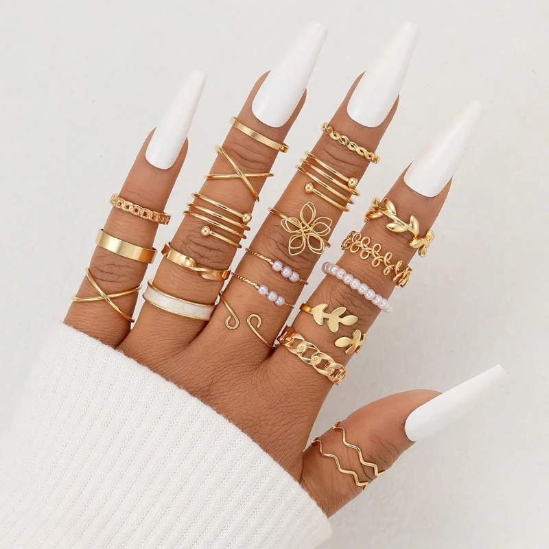 Vintage Hollow Flower Pearl Rings Set For Women Boho Gold Color Geometric Twist Finger Rings Simple Fashion Jewelry Wholesale
Vintage Hollow Flower Pearl Rings Set For Women Boho Gold Color Geometric Twist Finger Rings Simple Fashion Jewelry Wholesale