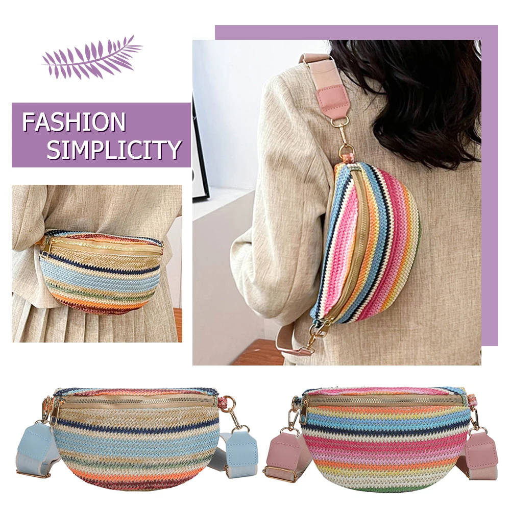 Rainbow Striped Crossbody Bag Fashion Women Messenger Bags Casual Adjustable Strap Simple Portable Colorful for Weekend Vacation 
Rainbow Striped Crossbody Bag Fashion Women Messenger Bags Casual Adjustable Strap Simple Portable Colorful for Weekend Vacation