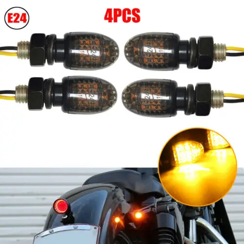 4pcs Motorcycle Mini LED Turn Signal Light Indicator Amber Blinker Light Lamp ABS Motorbike Work Lights Replacement
4pcs Motorcycle Mini LED Turn Signal Light Indicator Amber Blinker Light Lamp ABS Motorbike Work Lights Replacement