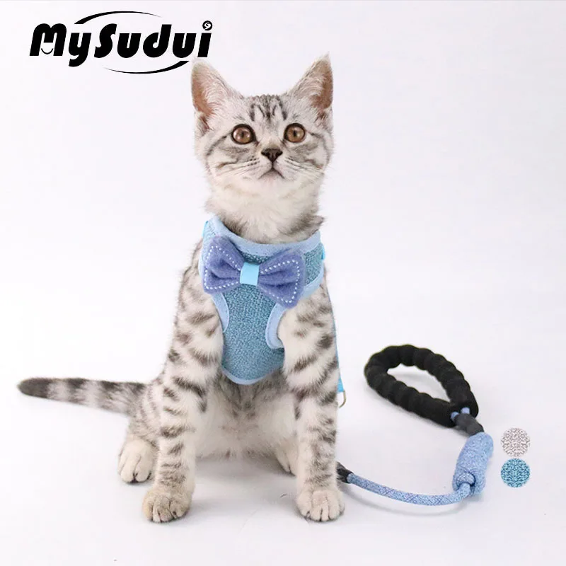 MySudui Bowknot Cat Harness And Leash Set Adjustable Breathable Soft Cat Pulling Strap Walking Vest Harness Collars Pet Leashes
MySudui Bowknot Cat Harness And Leash Set Adjustable Breathable Soft Cat Pulling Strap Walking Vest Harness Collars Pet Leashes