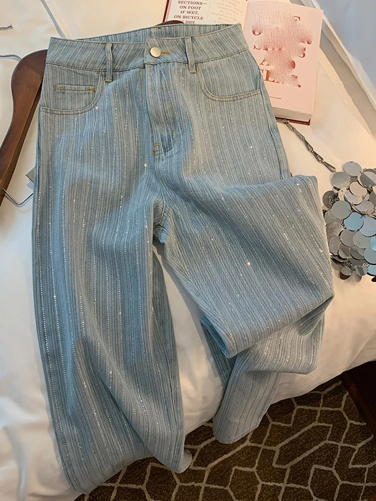 Leisure Hot Diamond Denim High Waist Loose Wide Leg Pants 2023 New Fashion Women'S Clothing
Leisure Hot Diamond Denim High Waist Loose Wide Leg Pants 2023 New Fashion Women'S Clothing