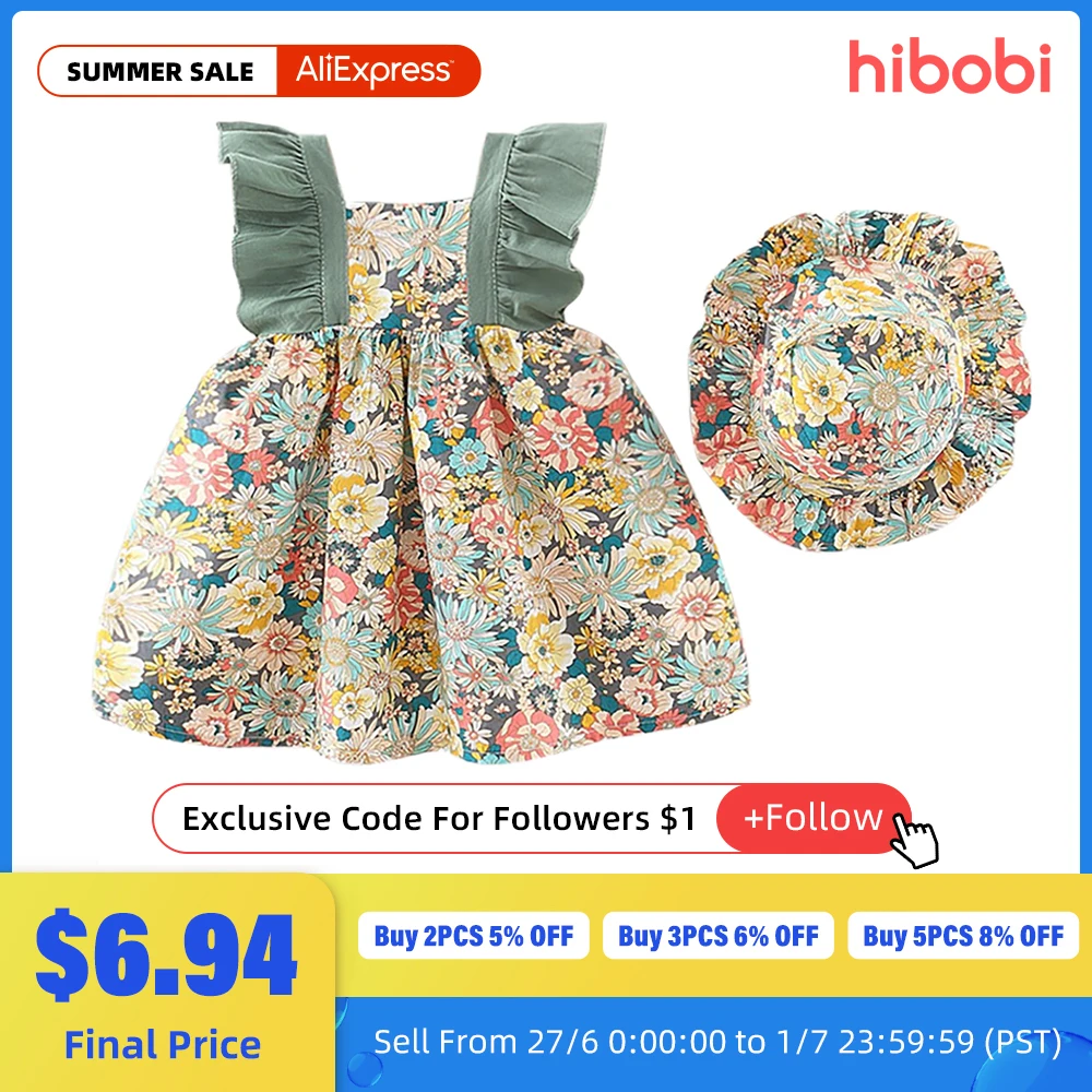 hibobi Summer Toddler Girl Clothes Baby Dresses Cute Bow Plaid Sleeveless Cotton Floral Pattern Princess Dress+Sunhat
hibobi Summer Toddler Girl Clothes Baby Dresses Cute Bow Plaid Sleeveless Cotton Floral Pattern Princess Dress+Sunhat