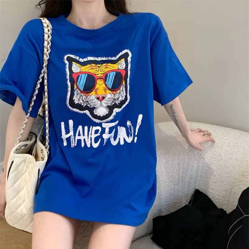 Korean Version 2022 Summer New Loose Design Niche Print Short-Sleeved T-Shirt Women
Korean Version 2022 Summer New Loose Design Niche Print Short-Sleeved T-Shirt Women