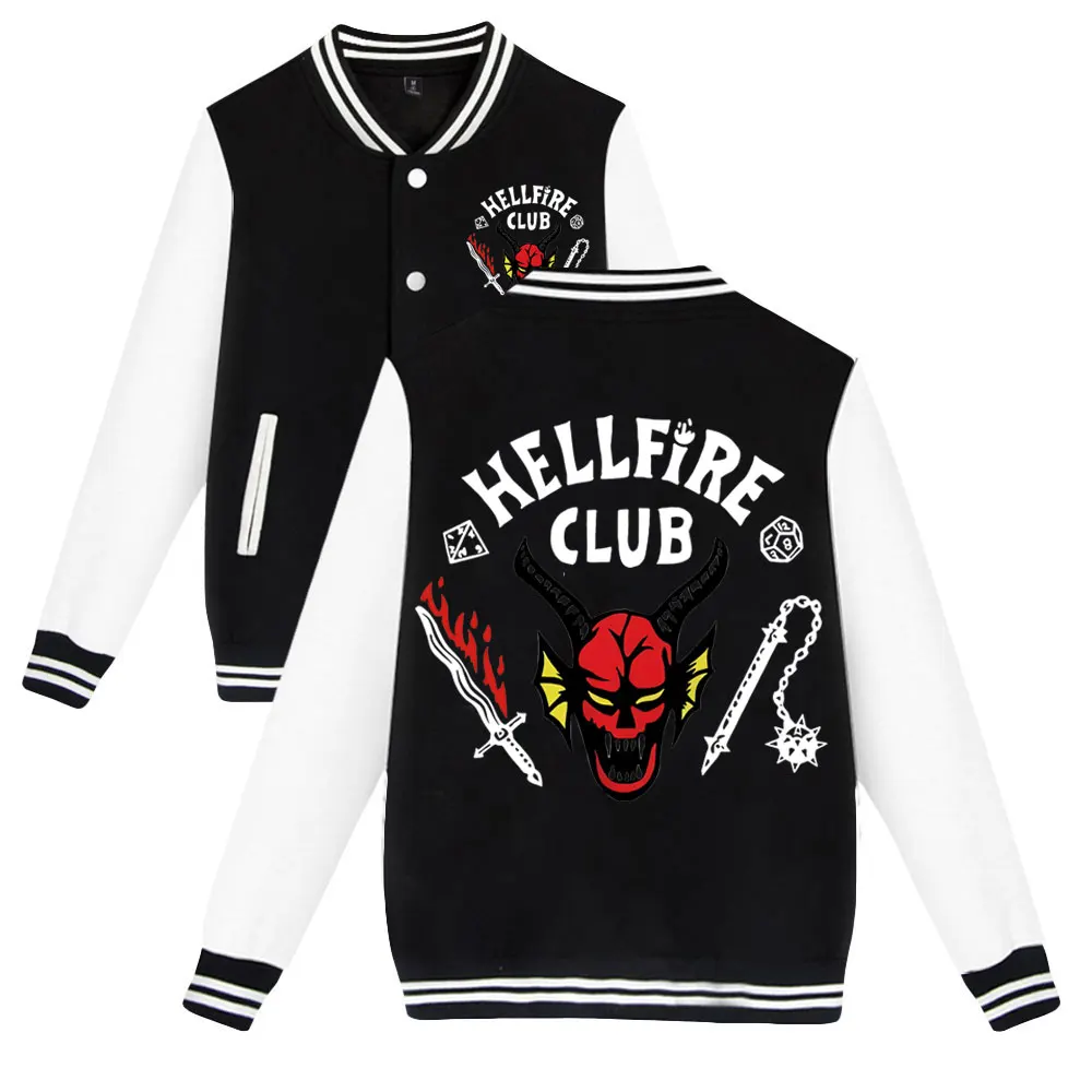 Hot Sale Stranger Things 4 Hellfire Club Print Oversized Baseball Uniform Cosplay Harajuku Men Women Bomber Jackets Streetwear
Hot Sale Stranger Things 4 Hellfire Club Print Oversized Baseball Uniform Cosplay Harajuku Men Women Bomber Jackets Streetwear