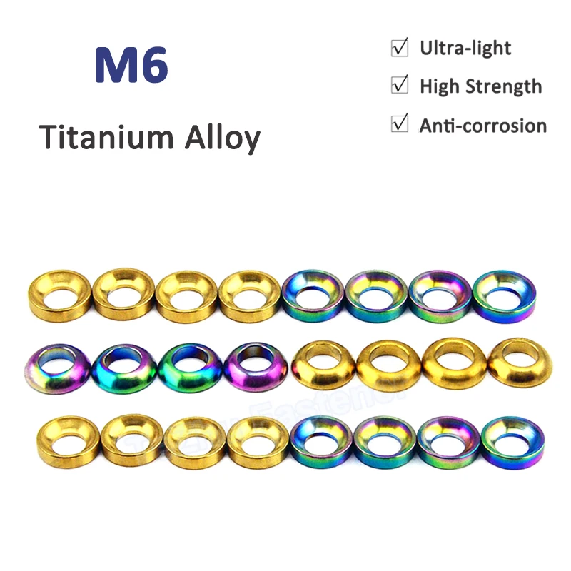 1/2/4/8pcs Titanium Gasket M6 Concave Convex Washer Spacer for MTB Disc Brake Caliper Group Mounting Bolts bb5/bb7 Brake Gasket
1/2/4/8pcs Titanium Gasket M6 Concave Convex Washer Spacer for MTB Disc Brake Caliper Group Mounting Bolts bb5/bb7 Brake Gasket