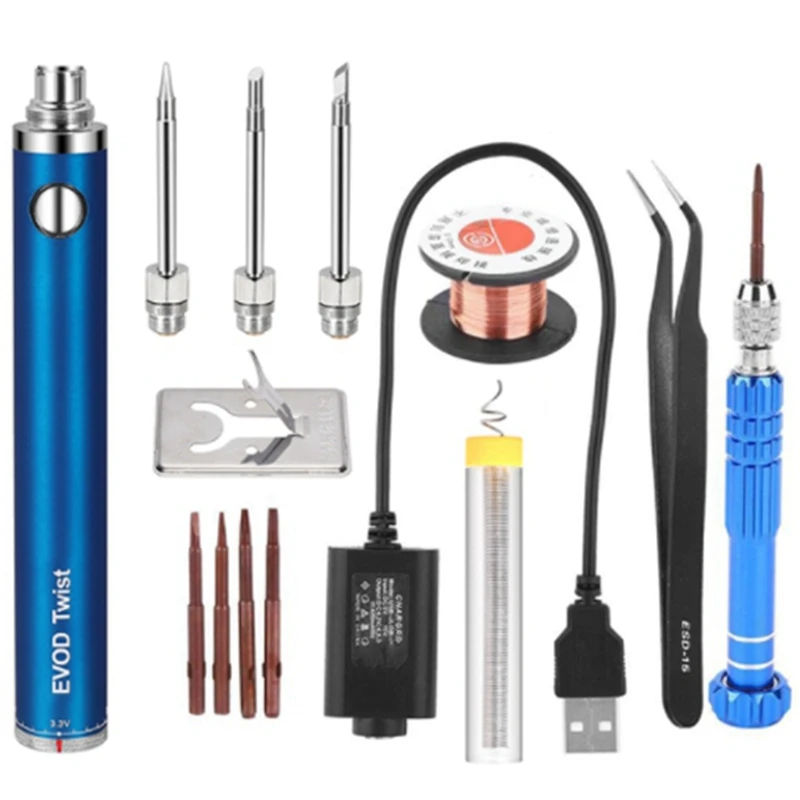 2X 5V 15W Battery Powered Soldering Iron With USB Charge Soldering Iron Soldering Wireless Charging Solder Iron-Blue
2X 5V 15W Battery Powered Soldering Iron With USB Charge Soldering Iron Soldering Wireless Charging Solder Iron-Blue