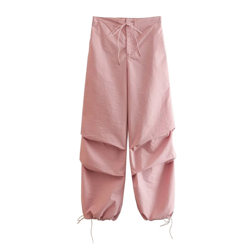Women Fashion Parachute Pants Casual Solid Low Waist Drawstring Baggy Trousers Female Vintage High Elastic Waist Cargo Pants
Women Fashion Parachute Pants Casual Solid Low Waist Drawstring Baggy Trousers Female Vintage High Elastic Waist Cargo Pants