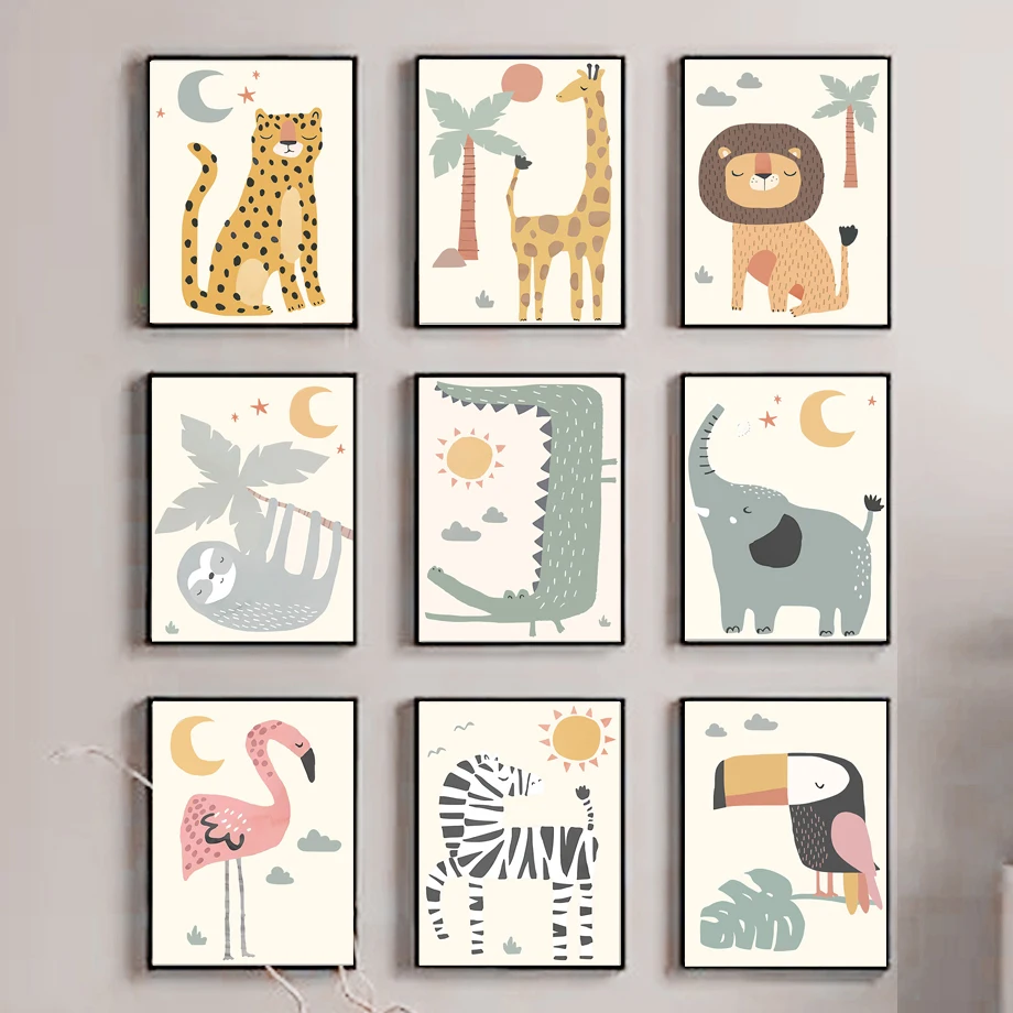Cartoon Lion Giraffe Leopard Sloth Elephant Wall Art CanvasNordic Posters Painting And Prints Wall Picture Baby Kids Room Decor
Cartoon Lion Giraffe Leopard Sloth Elephant Wall Art CanvasNordic Posters Painting And Prints Wall Picture Baby Kids Room Decor